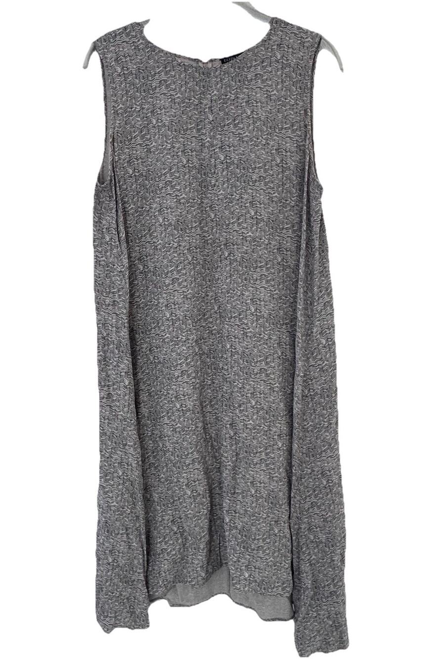 Eileen Fisher Womens Black Print Tencel Rayon Dress Sz S Classic Capsule